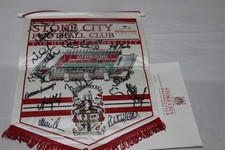 Official Stoke City FC Large Pennant Britannia Stadium 2000 Team Signed MI