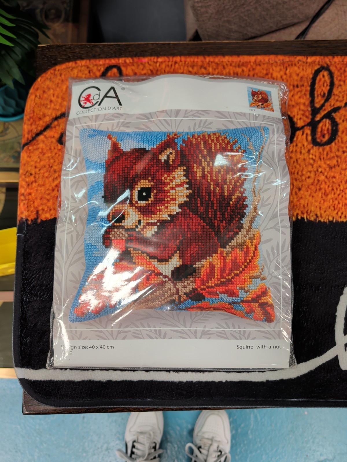 CdA Cross Stitch Kit Cushion ""Squirrel With A Nut"" 5270, 40x40cm, DIY