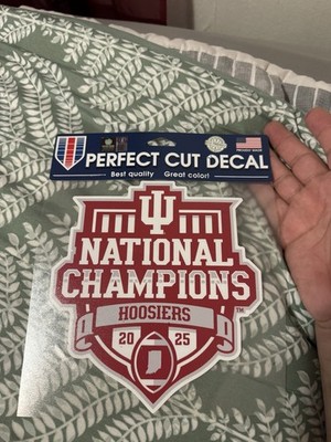 Indiana Hoosiers 2025-2026 CFP Nations Champions 8x8 Perfect Cut Decal 