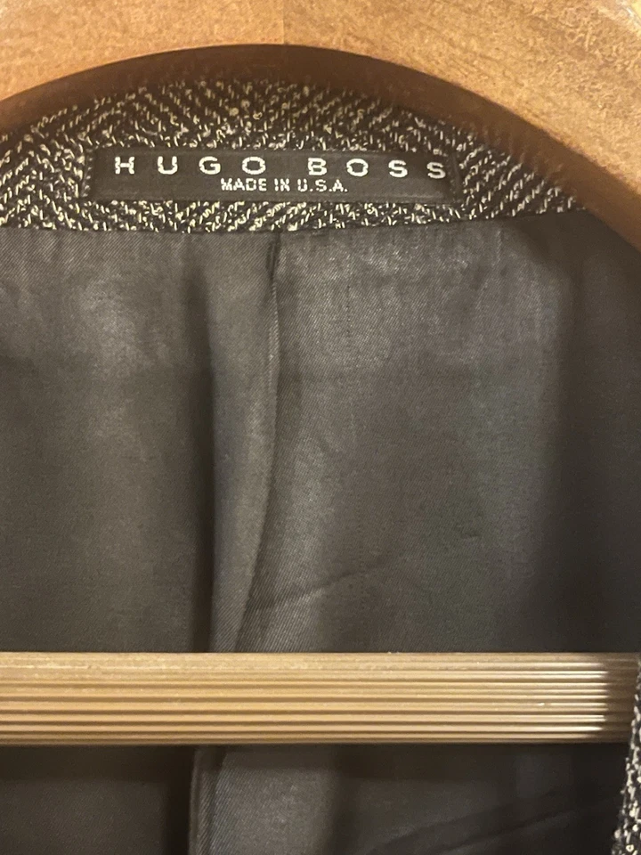 Hugo Boss Galilei Chaqueta/Blazer/Abrigo Deportivo Gris Espiga Mezcla Lana 36SH Foto 2 de 4