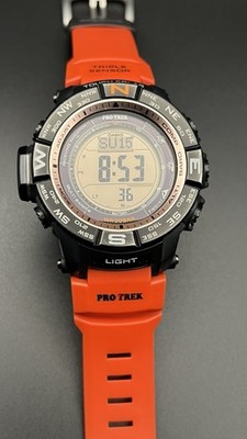 Casio Pro Trek PRW-3500Y   Rare Orange Accents   Fully Functional