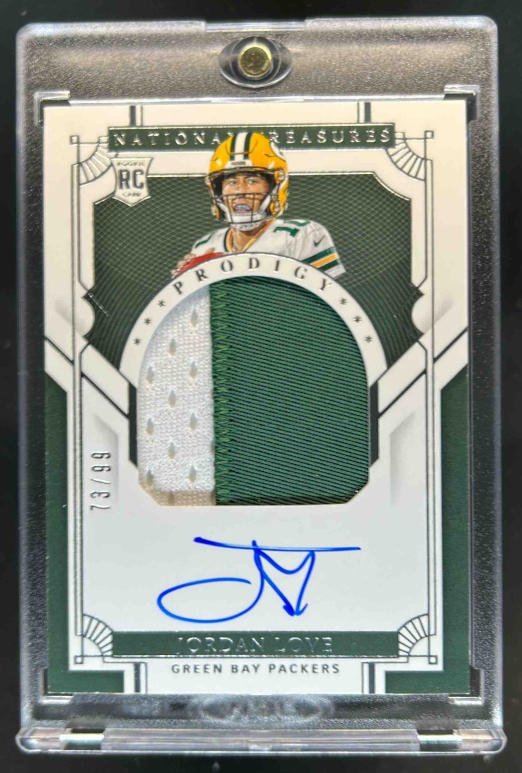 2020 National Treasures Jordan Love Prodigy Patch Auto RC #73/99 Packers