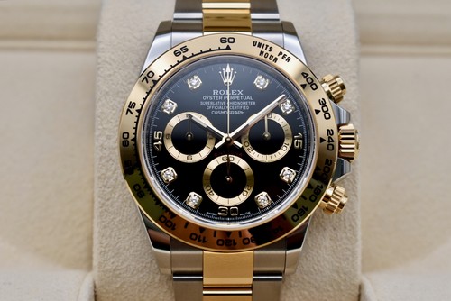 Rolex Daytona Stainless Steel & 18k Yellow Gold Black Diamond Dial 116503 2022