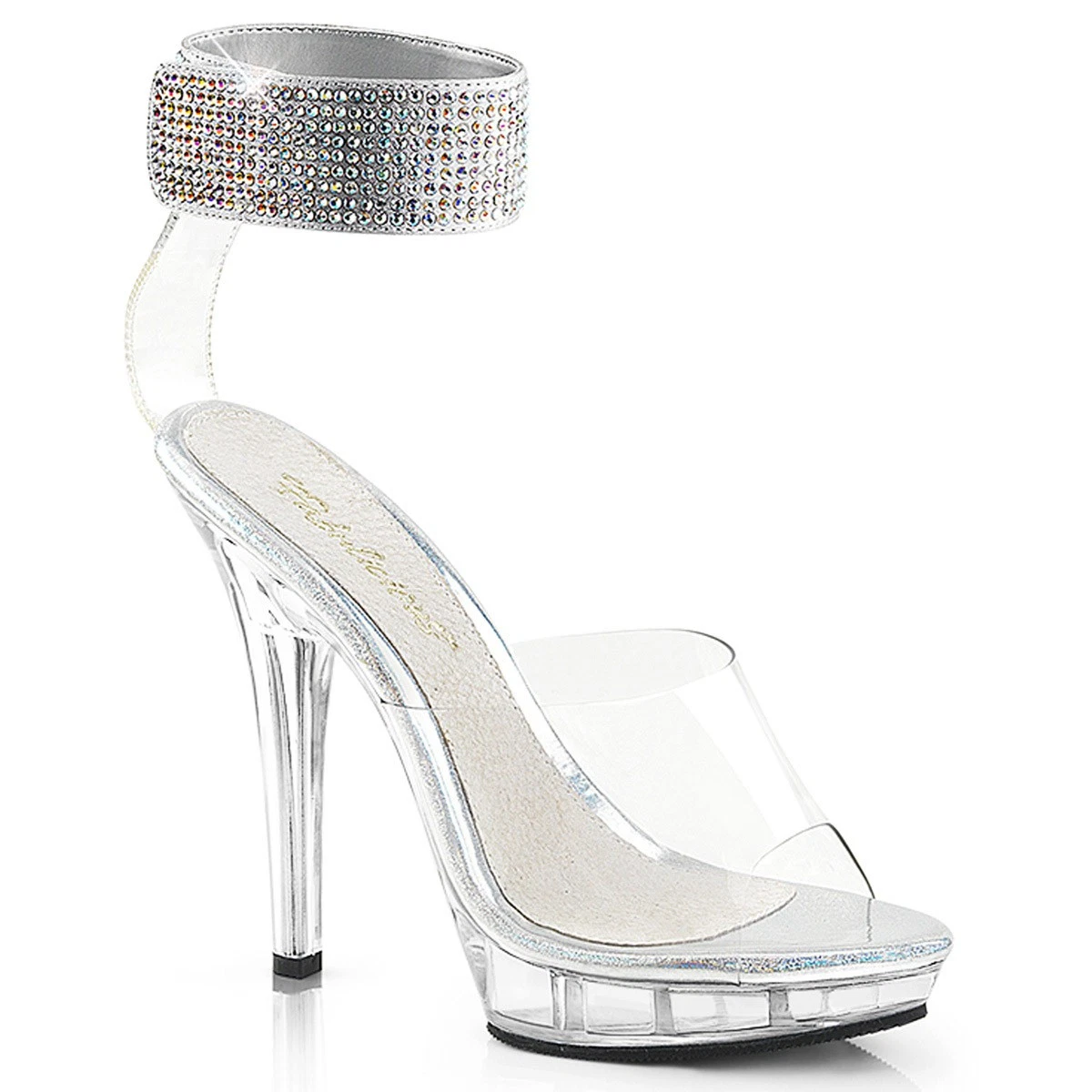 Pleaser Fabulicious Rhinestone Ankle Cuff Platform Stiletto High Heel Sandals