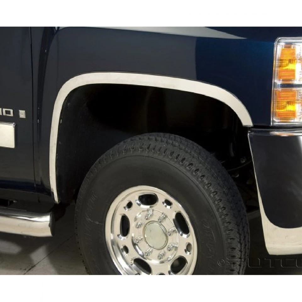Putco 97296 4-PC Stainless Steel Fender Trim for Chevrolet Silverado HD Foto 2 de 4