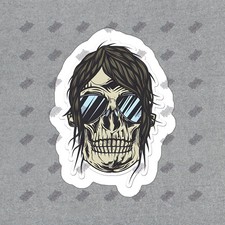 Cool Skull with Sunglasses Vinyl Sticker Edgy Decal for Laptops, 867294