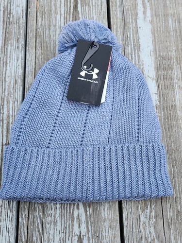 Nuevo gorro tejido gris con pompón Under Armour University Of Utah Utes FanUp para mujer - Imagen 2 de 7