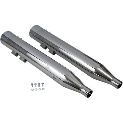 Bassani Manufacturing DNT Straight Can Mufflers - Chrome - FL '95-'16 1F7DNT6