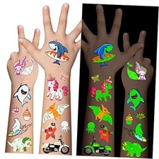 310 Pcs Luminous Temporary Tattoos For Kids,Mixed Styles 16 sheets of 310 kinds