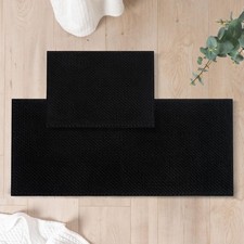 Chenille Bathroom Rugs Set - 2 Piece 17"x24"  20"x47" , Non-Slip Bath Mats,...