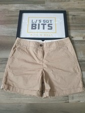 Next Women's Size 8 UK Beige Chino Cotton Shorts with Pockets  Turn Up Hem NWOT