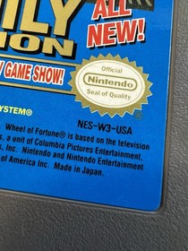 Wheel of Fortune Family Edition for Nintendo NES 1990