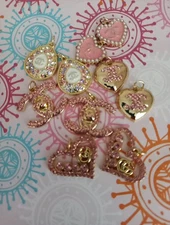 10 Pc Set  Chanel  Zipper Pull Button Charm Pendant 