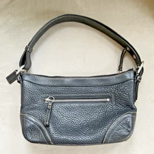 VINTAGE COACH BLACK PEBBLED LEATHER HOBO HAND BAG PURSE NO. E 0882-F12321