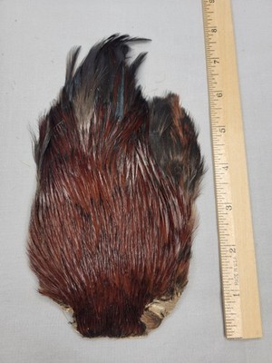 Lot 63,  Grade B,   Natural India Rooster Streamer Neck Cape Feathers