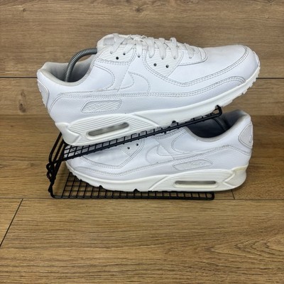 Nike Schuhe Herren Gr. UK 11 Air Max 90 Triple Whire Leder Bubble Turnschuhe