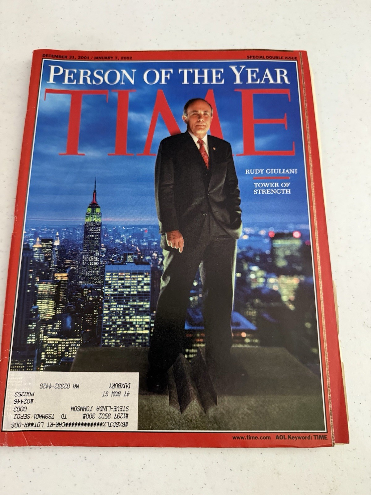 Time Magazine - Person of the Year Rudy Giuliani - December 31, 2001