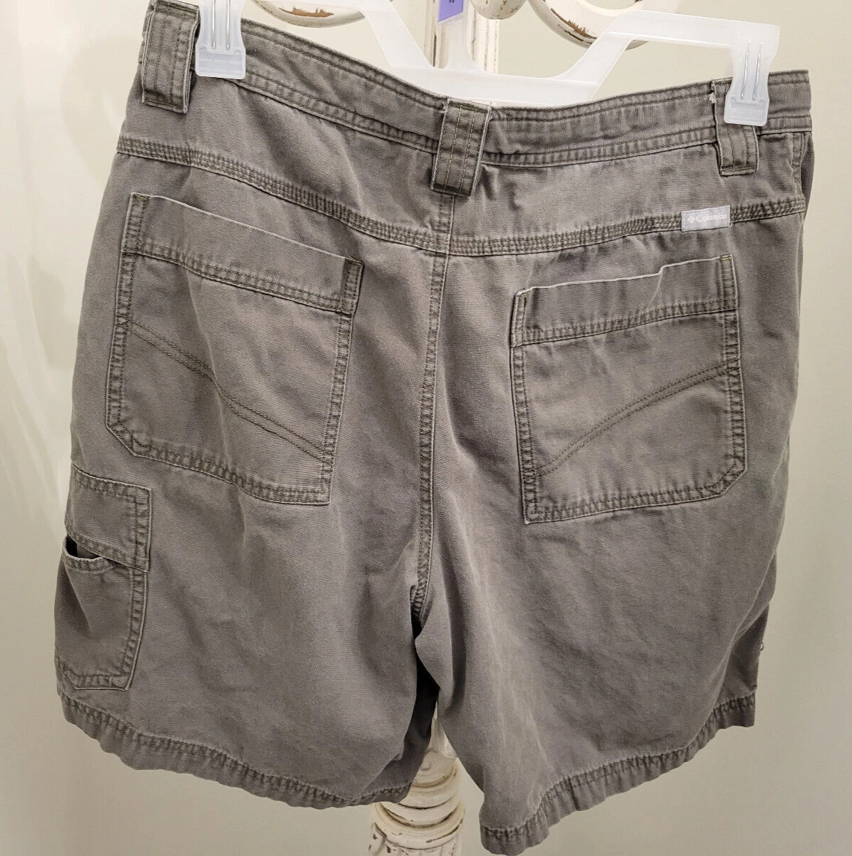 Men Columbia Omni Shield Shorts 34x9 Length Cargo Gray Green