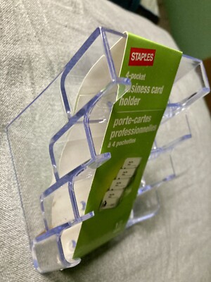 Business card holder desktop, 4 Pockets Or Slots For Business Cards | eBay
