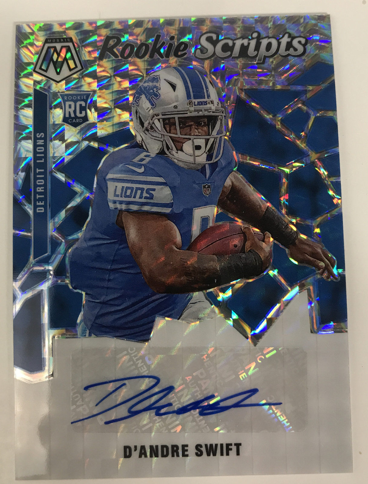 2020 PANINI MOSAIC D'ANDRE SWIFT ROOKIE SCRIPTS AUTO LIONS EAGLES