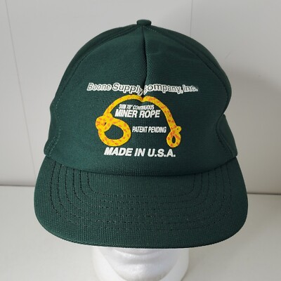 Boone Supply Miner Rope Coal Mining Equipment Snapback Hat Baseball Cap USA VTG