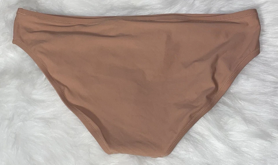 J. Crew Beige Stretch Silky Swimsuit Bikini Bottoms Womens L NOS - Image 4 of 4