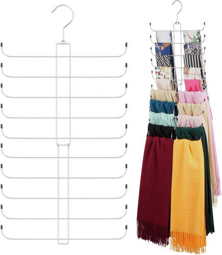 Scarf Organizer Scarf Hanger for Closet, Rotatable Sturdy Hijab Holder Holds 20
