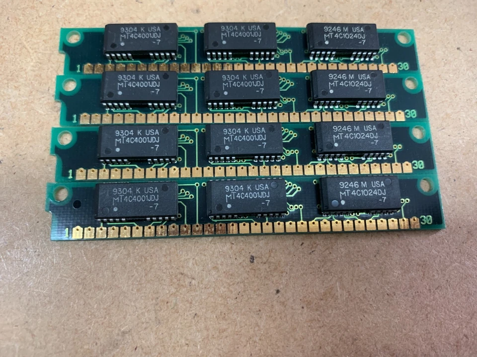 4x 1MB SIMM 30 Pin MT4C4001JDJ-7 70ns - Bild 2 von 3