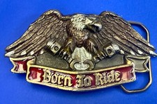 Born to Ride Eagle Wings Motorcycle Biker 1991 Great American Belt Buckle