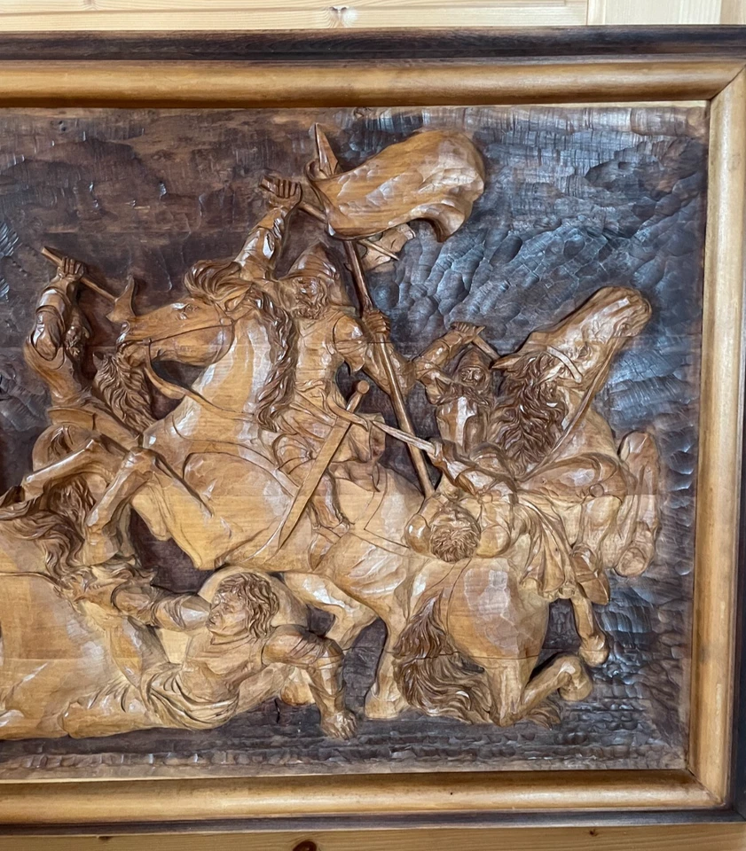 Wunderschönes geschnitztes Bild ca. 13,5 kg. H. 76,5 cm B. 96 cm T. ca. 8 cm - Bild 3 von 4