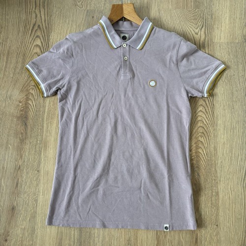 Pretty Green Sz S Polo Shirt Top Dusty Pink Cotton Indie Mod Preppy Short Sleeve - Picture 4 of 10