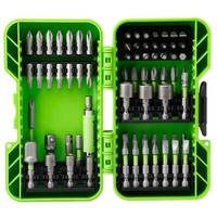 Bit-Set Schrauber & Stecknuss-Adapter 70-Tlg Greenworks Tools