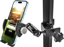 Golf Cart Phone Holder Wider Clamp Metal Arm 360 Adjustable Phone Mount for