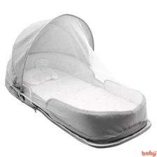 Deluxe Travel Cot with Storage Bag | Foldable Cradle with Built-in Mosquito Net