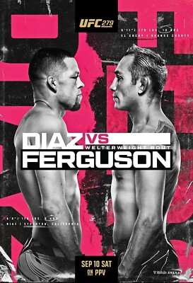 UFC 279 Fight Poster 11x17 Inches - Nate Diaz vs Tony Ferguson | NEW USA