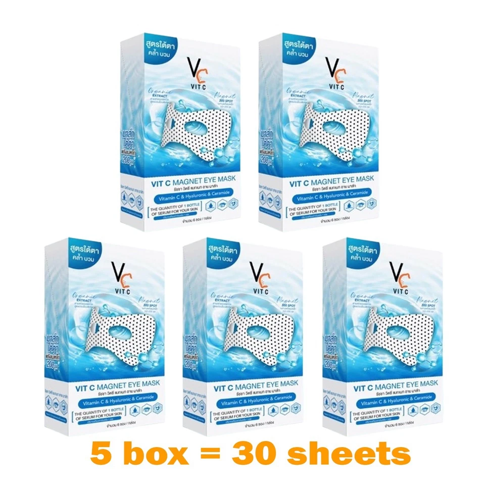 30x15ml Eye Pads for Dark Circles Under Eye Mask Vitamin C Hyaluronic Reduce Wri - Image 2 of 4