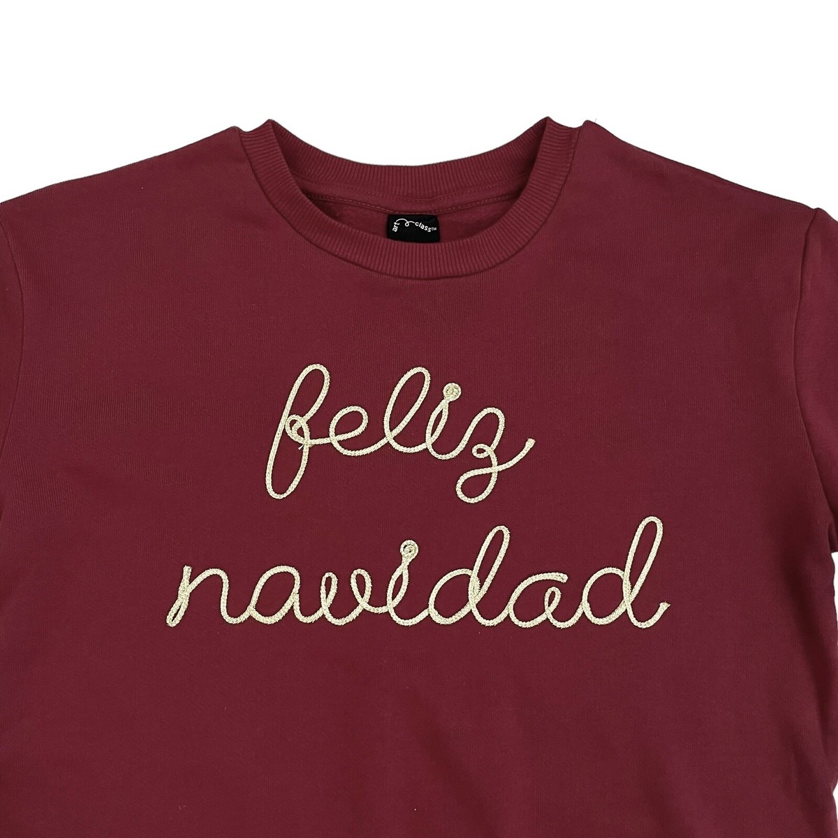 Target Art Class Girls Burgundy & Gold Feliz Navidad Holiday