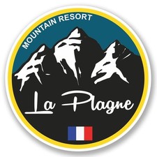 2 x La Plagne Ski Snowboard Vinyl Sticker Laptop Travel Luggage Car #5341Â 