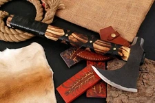 CUSTOM Handmade High Carbon Steel TOMAHAWK , HATCHET, Ball Hammer AXE , INTEGRAL