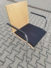Thonet Freischwinger Besucherstuhl Stoff -Holz Stapelbar  - Rechnung...