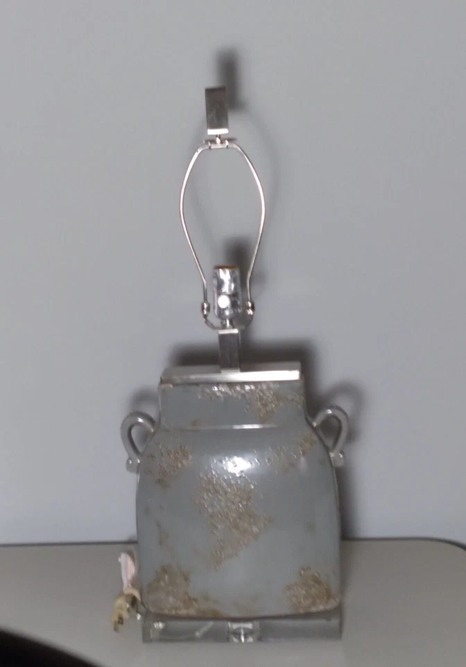 LÁMPARA DE MESA CERÁMICA MÁXIMA 25" 30038 Colección Melizzano GRIS MARFIL EXCELENTE Foto 2 de 4