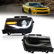 LH+RH LED Projector Headlights Front Lamps For 2014-2015 Chevrolet Chevy Camaro