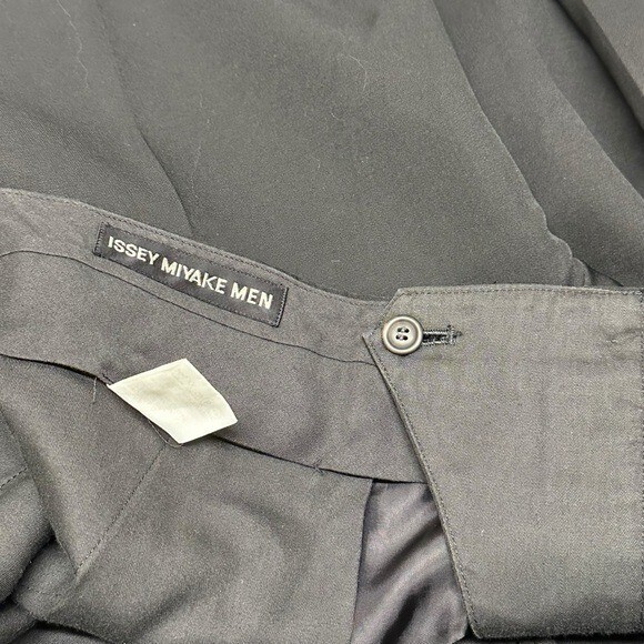 Issey Miyake Men 40x32 Black Wool Dress Pants Flat Front Made in