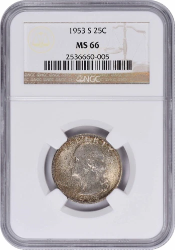 1953-S Washington Silver Quarter MS66 NGC