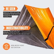 Emergency Tent Shelter Survival 2Person Lightweight Water Windproof Tube Camping