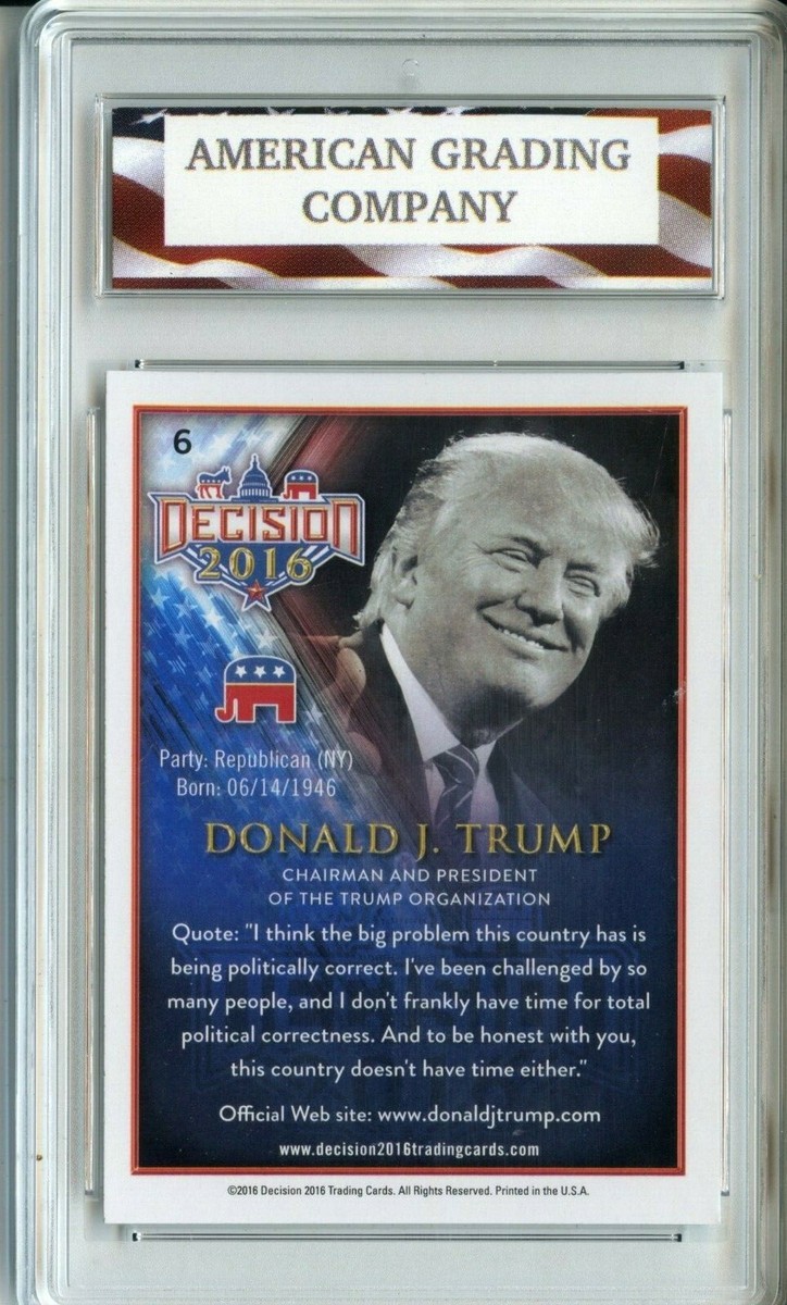 2016 Decision Making #6 Donald Trump AGC 10 Gem Mint | eBay