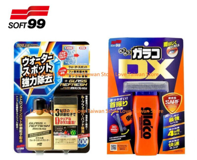 (SET) NEW SOFT99 GLASS REFRESH Spot Remover + Ultra Glaco DX Glass Treatment