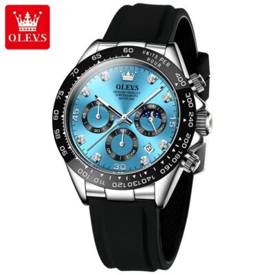 OLEVS Watch Chronograph Calendar Moon Phase Luminous Sports Man's Wristwatches