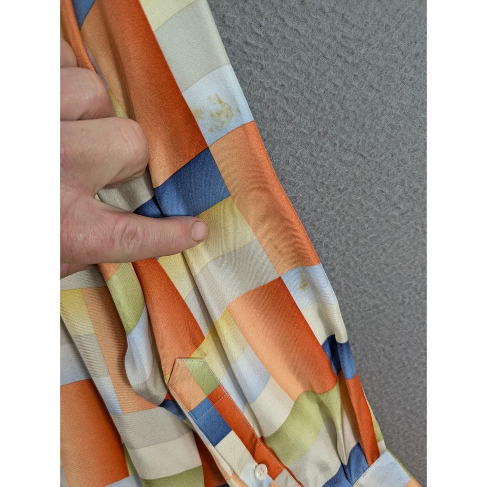 Robert Graham Mens Silk Button Up Long Sleeve Top Size L Abstract Retro Party - Image 4 of 4