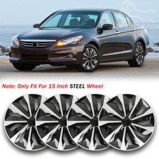 For Honda Accord 4pcs Snap-on Hubcaps Wheel Rims Covers Fits R15 Steel Wheel